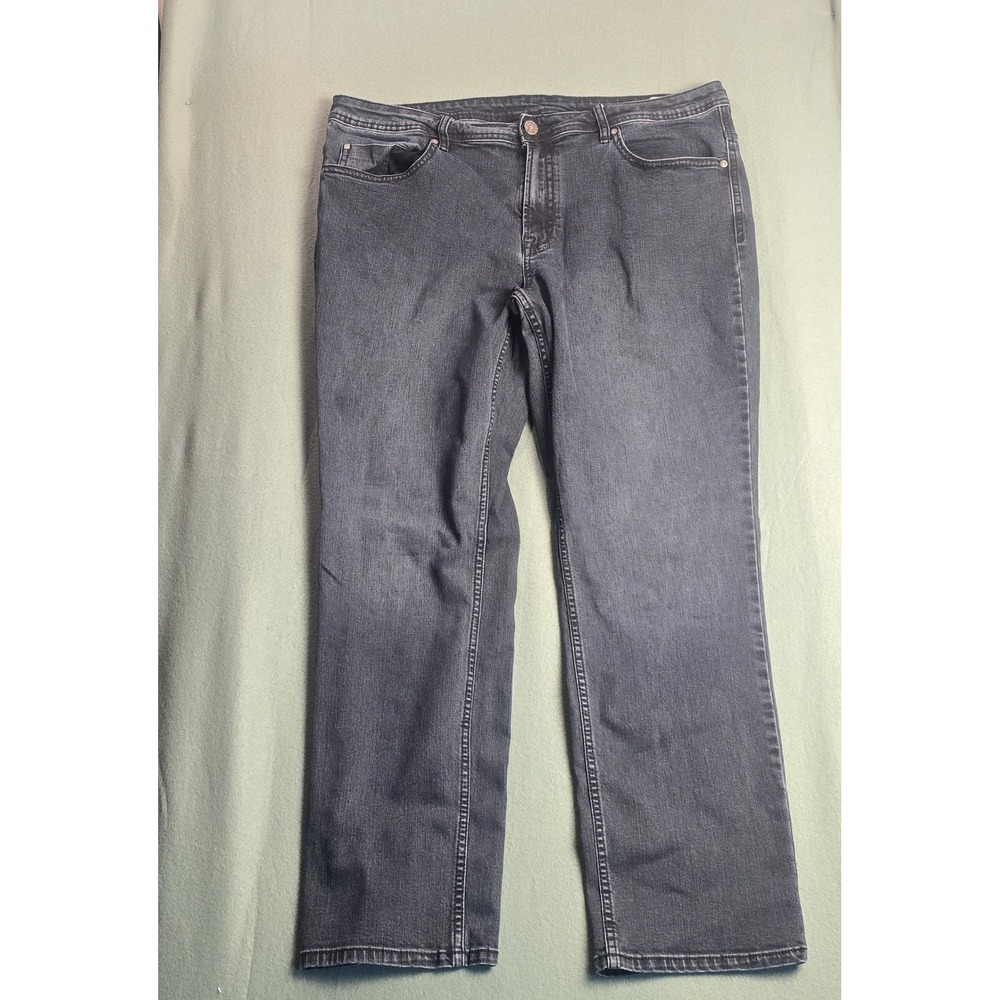 Buffalo David Bitton Mens Straight Leg Jeans 40x32 Gray Dark‎ Wash Stretch Denim